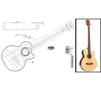 Plan of an Acoustic Bass - Full Scale Print