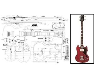 Plan of EB-3 SG-Style Bass - Full Scale Print