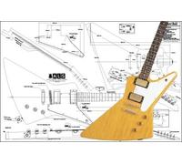 Plan of Explorer Electric Guitar - Full Scale Print
