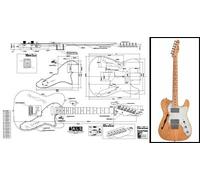 Plan of Fender Telecaster Thinline Electric Guitar - Full Scale Print