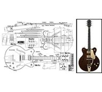 Plan of Gretsch Country Classic Archtop Electric Guitar - Full Scale Print