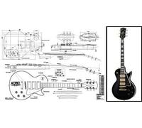 Plan of Les Paul 'Black Beauty' Electric Guitar - Full Scale Print by ALS