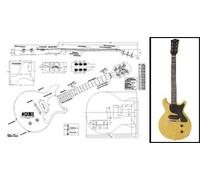 Plan of Les Paul Jr. Double-Cutaway Electric Guitar - Full Scale Print