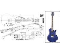 Plan of PRS Singlecut Single-Cutaway Electric Guitar - Full Scale Print