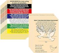 Plan of Salvation Card Prayer Cards 100 Pcs Tracts Pocket Holy Postcards - Christian Inspirational Bible Verses for Men, Women, Teens, 4.7 x 3.5 Inch