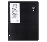 PlanAhead 2026 Planner - 8.5"x11" 2 Year Weekly & Monthly Academic Planner Notebook with Tabs - Black Grid Design - Spiral Calendar Agenda for School, Work & Office
