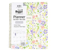 PlanAhead October 2025 - December 2026 Monthly Planner - 11"x9.75" 15 Month Academic Planner Notebook with Large Print - Fashion Floral Design- 3-Hole Punched Calendar Agenda for Student & Teacher