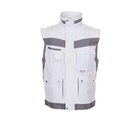 Planam 2533056 Size X-Large "Plaline" Vest - Pure White/Zinc