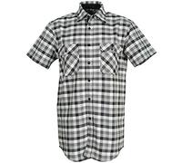 Planam Size 45/46 486045 Hemd "Country" Short Sleeve Shirt - Black Checked