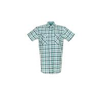 Planam Size 45/46 487045 Hemd "Country" Short Sleeve Shirt - Green Checked