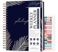 PLANBERRY Large Hourly Schedule Planner Premium - Undated Hourly Schedule & Budget Organizer for Time Management - Productivity Journal with Habit Tracker - 20 x 27cm Hardcover (Royal Blue)