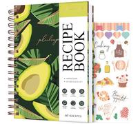 PLANBERRY Recipe Book, Blank Cook Journal, Avocado Green | 14 x 21 cm, 60 recipes, Do it yourself cookbook to write in your own recipes, Meal planner notebook for men & women