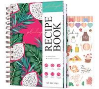 PLANBERRY Recipe Book, Blank Cook Journal, Dragon Fruit | 14 x 21 cm, 60 recipes, Do it yourself cookbook to write in your own recipes, Meal planner notebook for men & women