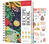 PLANBERRY Recipe Book, Blank Cook Journal, Summer Smoothie | 14 x 21 cm, 60 recipes, Do it yourself cookbook to write in your own recipes, Meal planner notebook for men & women