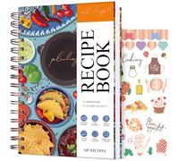 PLANBERRY Recipe Book, Blank Cook Journal, Taco Fiesta | 14 x 21 cm, 60 recipes, Do it yourself cookbook to write in your own recipes, Meal planner notebook for men & women