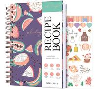 PLANBERRY Recipe Book - Blank Hardcover Cookbook to Write in Your Own Recipes - Empty Cook Book Journal to Fill in - Blank Family Recipe Notebook - 60 Recipes, 14x21cm (Tropical Fresh)