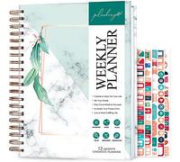 PLANBERRY Weekly Planner Large - Elegant Life & Budget Planner to Hit Your Goals & Live Happier - Organizer & Productivity Journal - 20x27cm Hardcover, Undated + Stickers (Natural Green)