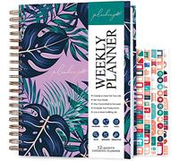 PLANBERRY Weekly Planner Large - Elegant Life & Budget Planner to Hit Your Goals & Live Happier - Organizer & Productivity Journal - 20x27cm Hardcover, Undated + Stickers (Wild Purple)