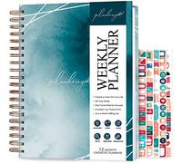 PLANBERRY Weekly Planner Large - Elegant Life & Budget Planner to Hit Your Goals & Live Happier - Organizer & Productivity Journal - 20x27cm Hardcover, Undated + Stickers (Ocean Depths)