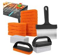 Plancha & Grill Cleaning Kit - 19 Piece Multifunction Set with Scraper, Cleaning Stones, Pads and Handles, for Kitchen, BBQ, Restaurant, Camping, Hotel, Apartment