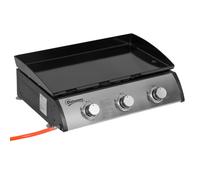 Plancha Grill Stainless Steel Silver Enamel 61x48.5x21cm 3-Burner Portable Gas.