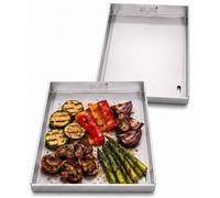 Plancha Set of 2 30 x 20 cm with Grease Drain Compatible with Rösle Air Pro F50