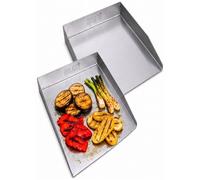 Plancha Set of 2 30 x 20 cm with Serving Edge, Compatible with Rösle Air Pro F60