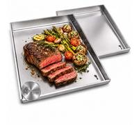 Plancha Set of 2 30 x 40 cm with Grease Drain Compatible with Rösle Air Pro F60