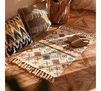 Plancholo Cotton Tufted Area Carpet with Tassels, Boho Area Rug Runner for Living Room Bedroom Laundry Room Entryway 60x90cm