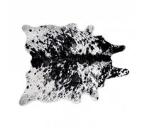 Plancholo Cow Print Rug Faux Fur Rug Hide Area Rug, 5.6ft X 7.2ft, Animal Print Fur Skin Carpet for Home, Black and White