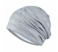 Plancholo Lace Chemo Turban Women Headwear Beanie Chemo Cap Chemo Headwear with Sequin Grey
