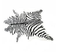 Plancholo Large Zebra Hide Area Rug Animals Faux Fur Rug, 4.9ft X 6.6ft, Suitable for Bedroom Living Room Western Decor, Faux Fur Animal Cow Hide Carpet, Black and White
