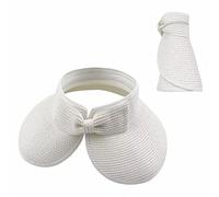 Plancholo Womens Floppy Sun Hat with Wide Brim, Foldable Roll-Up Straw Hat Summer UV Hat White