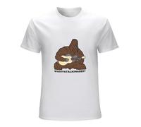 PLANDOO Men's Sassy The Sasquatch Guitar Big Foot LEZ Show Cool Funny Gift Tee T Shirt C1196 White L