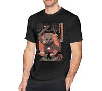 PLANDOO Oils Demon Kimetsu no Yaiba Hashibira Inosuke Short Sleeve Cotton T-Shirts for Men Women Black XL