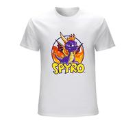 PLANDOO Propr Mens Spyro The Retro Fire T Shirt Gaming UK Seller Genuine White XL