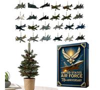 Plane Advent Calendars 2025, 2D Acrylic Ornaments Decor, 24 Days Christmas Countdown Calendar, Air Force 78th Anniversaries Charm, For Aviation Enthusiasts Homeowners Tree
