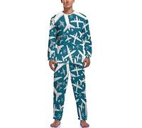 Plane Aircraft Airplane Jet Men's Pajamas Set Soft Sleepwear Sleep Set Loungewear PJs Sets L