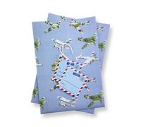 Plane Airplane Aeroplane Bomber War Planes recycled and recyclable eco printed gift wrap; 2 Sheets Plus Two Gift Tags