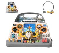 Plane Control Panel Toy, Realistic Cockpit Game | Interactive Plane Toy with Bright and Sound Effects for Fiction and Imagination Play - for Kindergarten Home and Sa