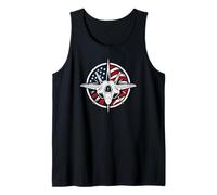 Plane Firefighting Jet War Combat Airplane Pilot US Flag Tank Top
