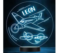 Plane Flying Aeroplane Personalised Gift Colour Changing LED Lamp Night Light | Personalised Gift for Home, Lamp Room Décor | Kids & Adults Night Lights with Name | Personalised Gift for Bedroom |