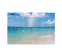 Plane Flying Over The Ocean OnWooden Jigsaw Puzzle Puzzles for Adults 1000 Pieces