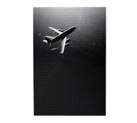 Plane flying over the sea -Print 1000 Piece Picture Puzzle -Wooden,Family-Friendly Fun For All Ages,For Relaxation And Gift-Giving.