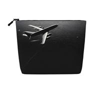 Plane Flying Over The Sea - Themed Makeup Bag - Waterproof Hemp Cosmetic Pouch for Travel, Daily Use & Gifts (9.5x6.7x2in)
