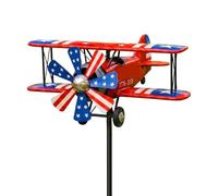 Plane Garden Wind Spinner,4th July Double Decker Wind Spinner For Garden | 250 Years Commemoration Garden Wind Spinners,For Independence Day, As Outdoor Decoration In The Backyard, On The Lawn And