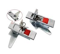 Plane Handle Panel Door Locks Electrical Cabinet Box Lock Furniture Drawer Wardrobe Locks 1Pcs(MS603 Red Button,with Key)