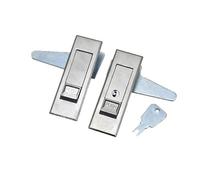 Plane Handle Panel Door Locks Electrical Cabinet Box Lock Furniture Drawer Wardrobe Locks 1Pcs(MS603 White Button,with Key)
