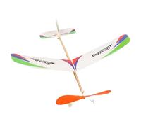 Plane Model, Rubber Band Powered Assembly Kit, Model Airplane Toy, Educational Build-and-Fly Craft for Outdoor, Play, Birthday, Carnival Party, Indoor, 18.5 x 17.72 inches