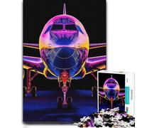 Plane Neon Jigsaw Puzzle 1000pcs (52x38cm) Gift for Adults | A January indoor activity for a calm start to the year for rewarding progress.